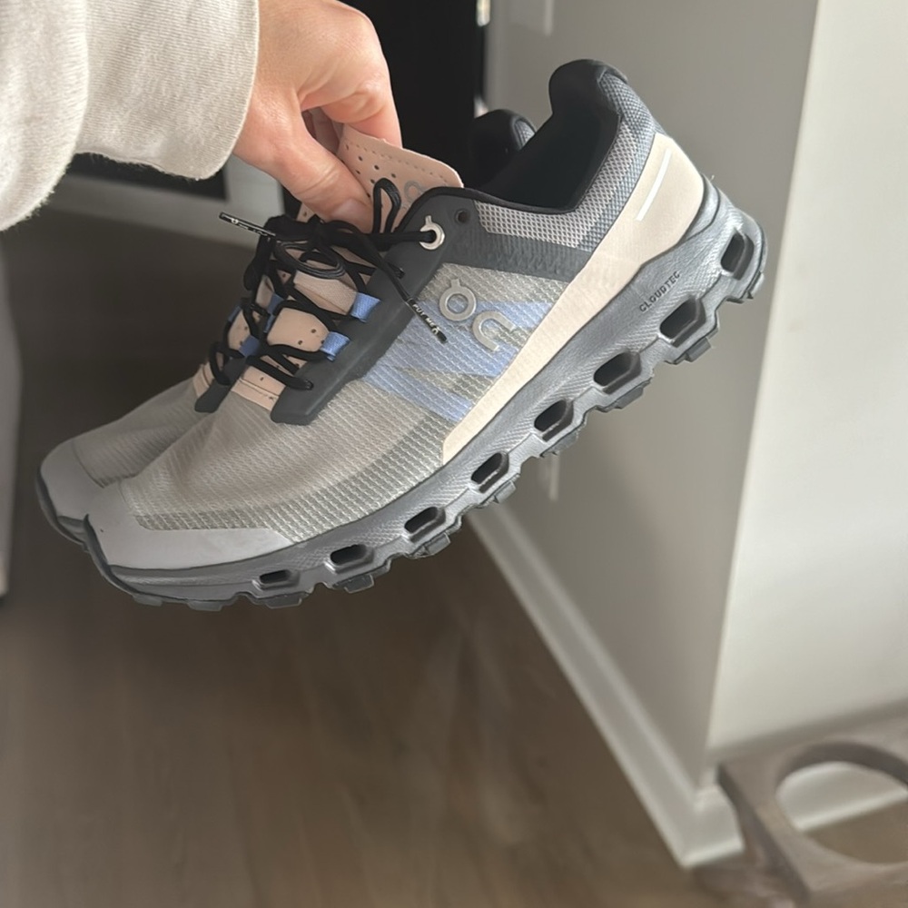 On Running Women's Athletic Shoes in Gray, Black & Light Pink